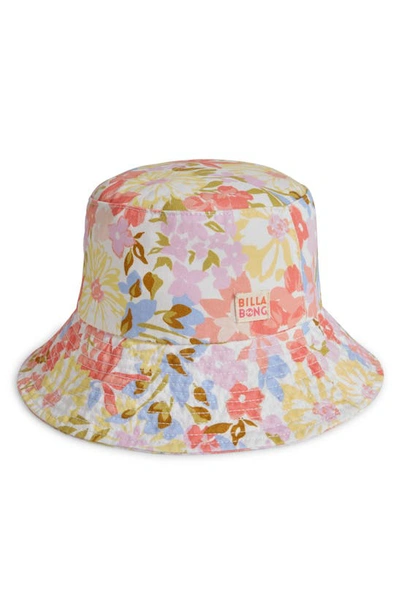 Billabong Kids' Bucket List Daisy Print Hat In Paradise Pink