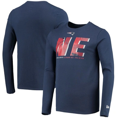 New Era Navy New England Patriots Combine Authentic Static Abbreviation Long Sleeve T-shirt