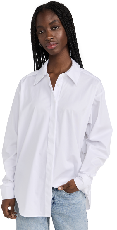 Good American Button Down Shirt In White 001 In White001