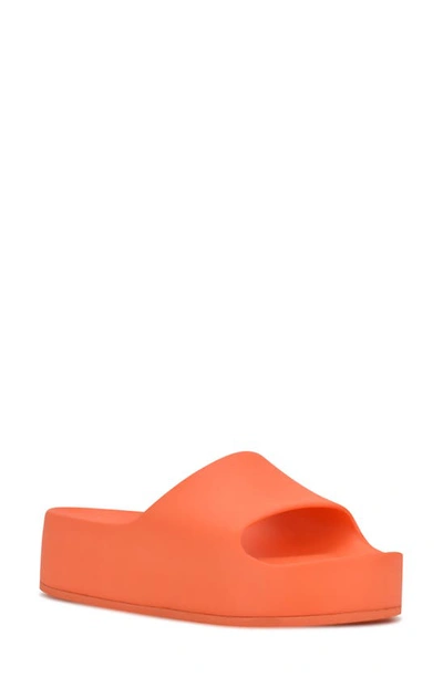 Nine West Pool Platform Slide Sandal In Orange