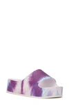 Nine West Pool Platform Slide Sandal In Purple Tie-dye
