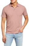 Robert Barakett Cloverdale Waffle Knit Polo In Shadow Coral