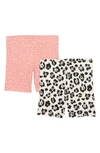 Tucker + Tate Babies' 2-pack Bike Shorts In Ivory Egret Leopard- Geo Pack
