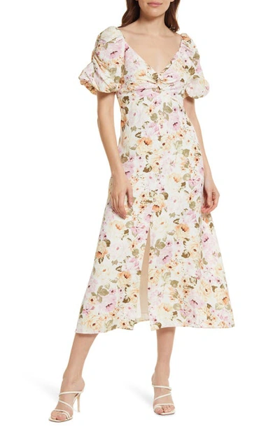Ever New Tilly Floral Twist Front Midi Dress In Blush Airie Floral