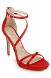Jewel Badgley Mischka Women's Galen Platform Evening Sandals Women's Shoes In Red Satin