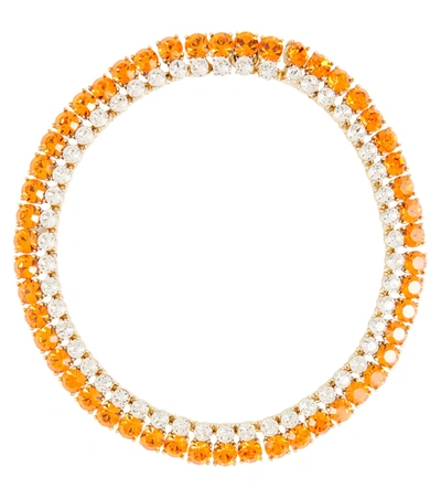 Oscar De La Renta Crystal-embellished Choker In Tangerine