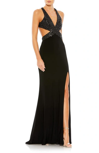 Mac Duggal Sequin Sheath Gown In Black