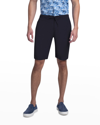 Bugatchi Men's Linen Drawstring Bermuda Shorts In Navy