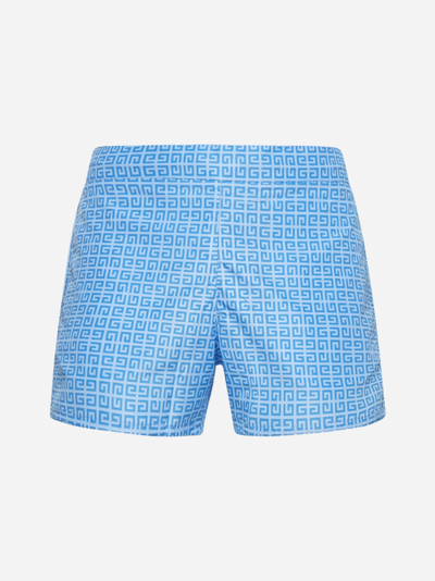 Givenchy Men's Logo Monogram Swim Shorts In Blue | ModeSens