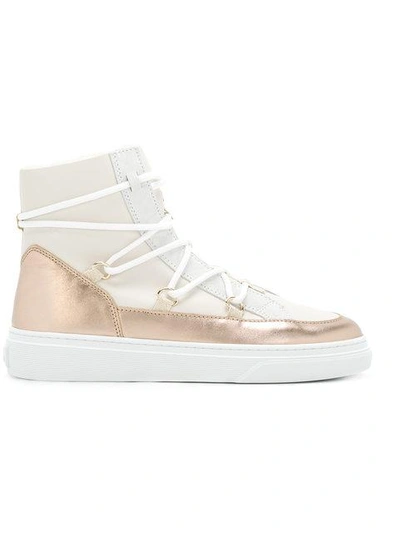 Hogan Metallic Sneaker Boots - White