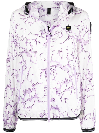 Blauer Floral Contrast-trimmed Track Jacket In Lilac