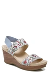 Lifestride Shoes Delta Wedge Sandal In Red Multi Fabric
