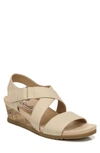 Lifestride Shoes Sincere Wedge Sandal In Tan Synthetic