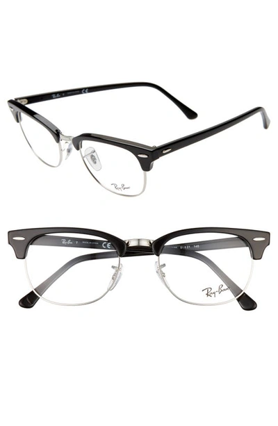 Ray Ban 51mm Optical Glasses In Shiny Black