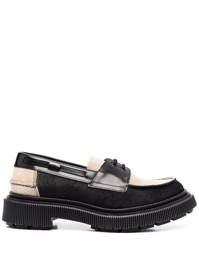 Adieu Chunky Panelled Oxford Shoes In Black