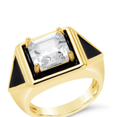 Sterling Forever Bruna Cz Ring In Gold