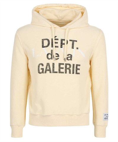 Gallery Dept. X Lanvin Logo Washed Cotton Relaxed Hoodie In Beige