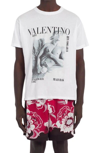 Valentino Archive 1985 Print Graphic Tee In White