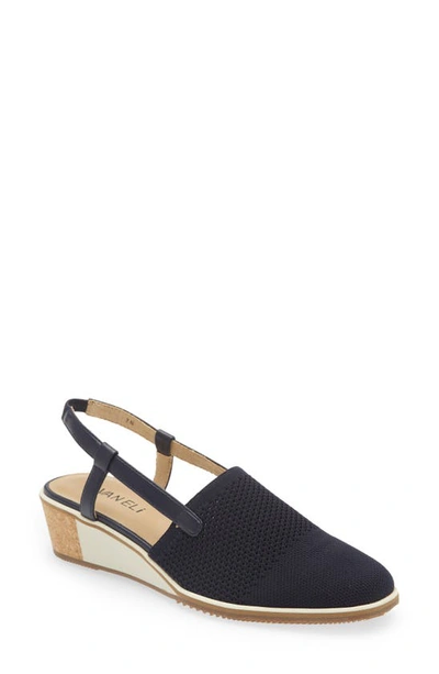 Vaneli Greer Slingback Wedge In Navy