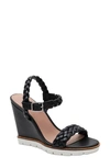 Linea Paolo Esie Ankle Strap Wedge Sandal In Black