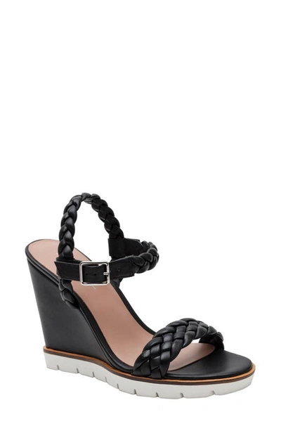 Linea Paolo Esie Ankle Strap Wedge Sandal In Black