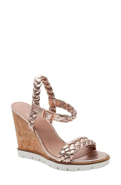 Linea Paolo Esie Ankle Strap Wedge Sandal In Rose Quartz