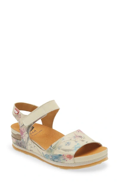 On Foot Wedge Sandal In Ice Leather