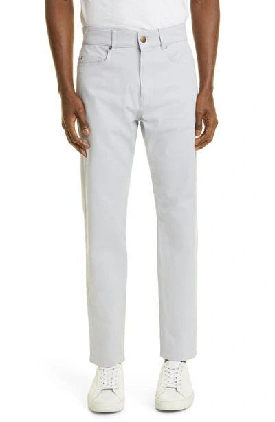 Agnona Tapered Stretch Cotton Jeans In Cloud