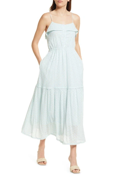 Lost + Wander Blissful Blues Eyelet Detail Maxi Dress In Purewater