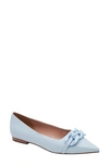 Linea Paolo Nora Pointed Toe Flat In Sky Blue
