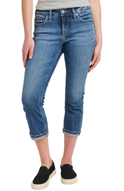 Silver Jeans Co. Elyse Mid Rise Capri Jeans In Indigo