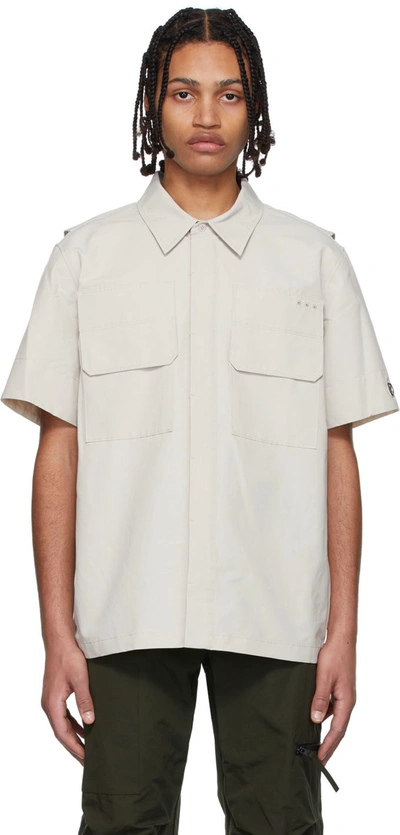 Helmut Lang Grey Cotton Shirt In Stone