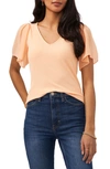 1.state Flutter Sleeve Rib Knit T-shirt In Orange