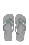 Havaianas Kids' Brazil Logo Flip Flop In Steel Grey/ Steel Grey