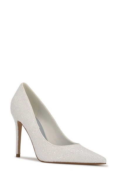 Nine West Fresh Pointed Toe Pump In White Glitter