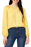 Vince Camuto Hammered Satin Blouse In Sunburst Yellow