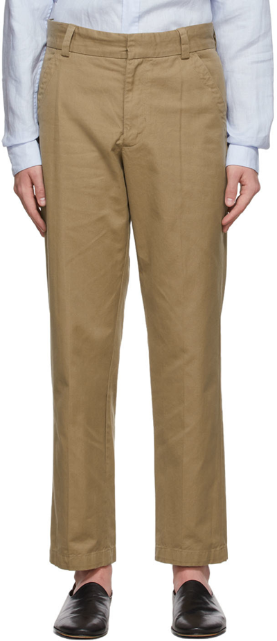 Vince Relaxed Cotton Blend Trousers In Iron Woods