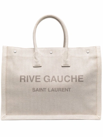 Saint Laurent Rive Gauche Tote Bag Nude & Neutrals