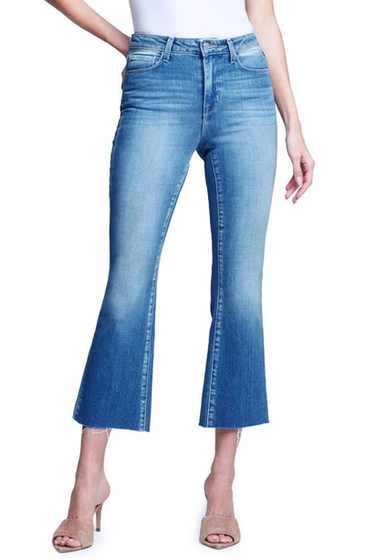 L Agence Kendra High Waist Crop Flare Jeans In Atlantic