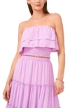 1.state Tiered Strapless Top In Violet Purple