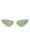 Dior Miss  63mm Oversize Cat Eye Sunglasses In Shiny Gold Dh / Green