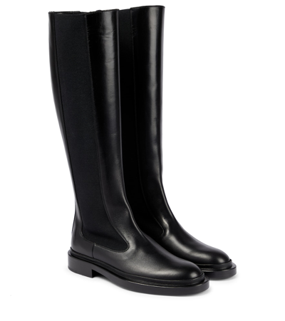 Jil Sander Leather Knee-high Boots In Black