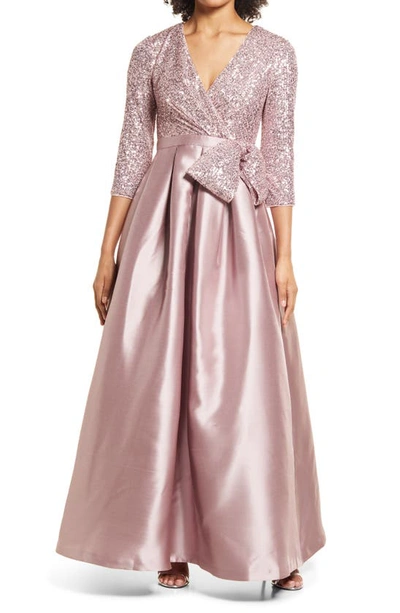 Eliza J Social Sequin Gown In Mauve