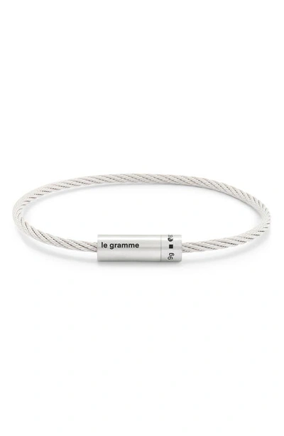 Le Gramme 9g Brushed Cable Bracelt In Silver