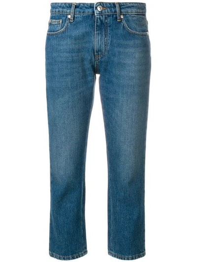Msgm Cotton Cropped Jeans In Blue