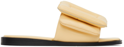 Boyy Yellow Puffy Flat Sandals In Beige