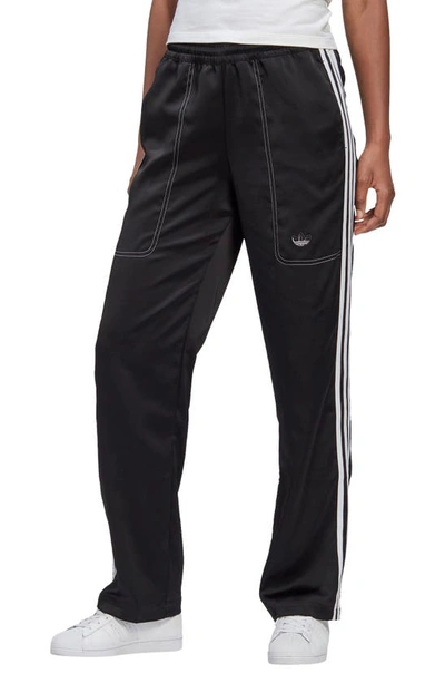 Adidas Originals 3-stripes Satin Track Pants In Black