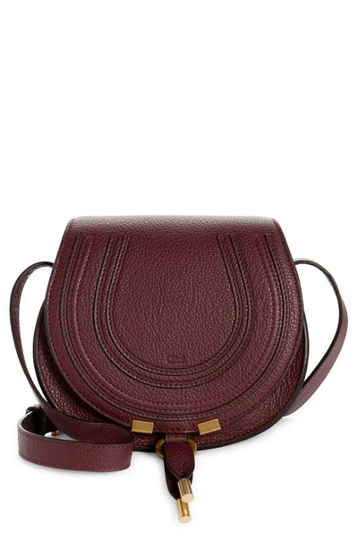 Chloé Small Marcie Crossbody Bag In Burgundy