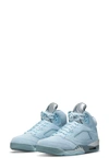 Jordan Air  5 Retro Low Bluebird Sneaker In Ice/ Blue Graphite/ Silver