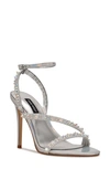 Nine West Women's Mitz Ankle Strap Dress Sandals Women's Shoes In Iridescent Silver